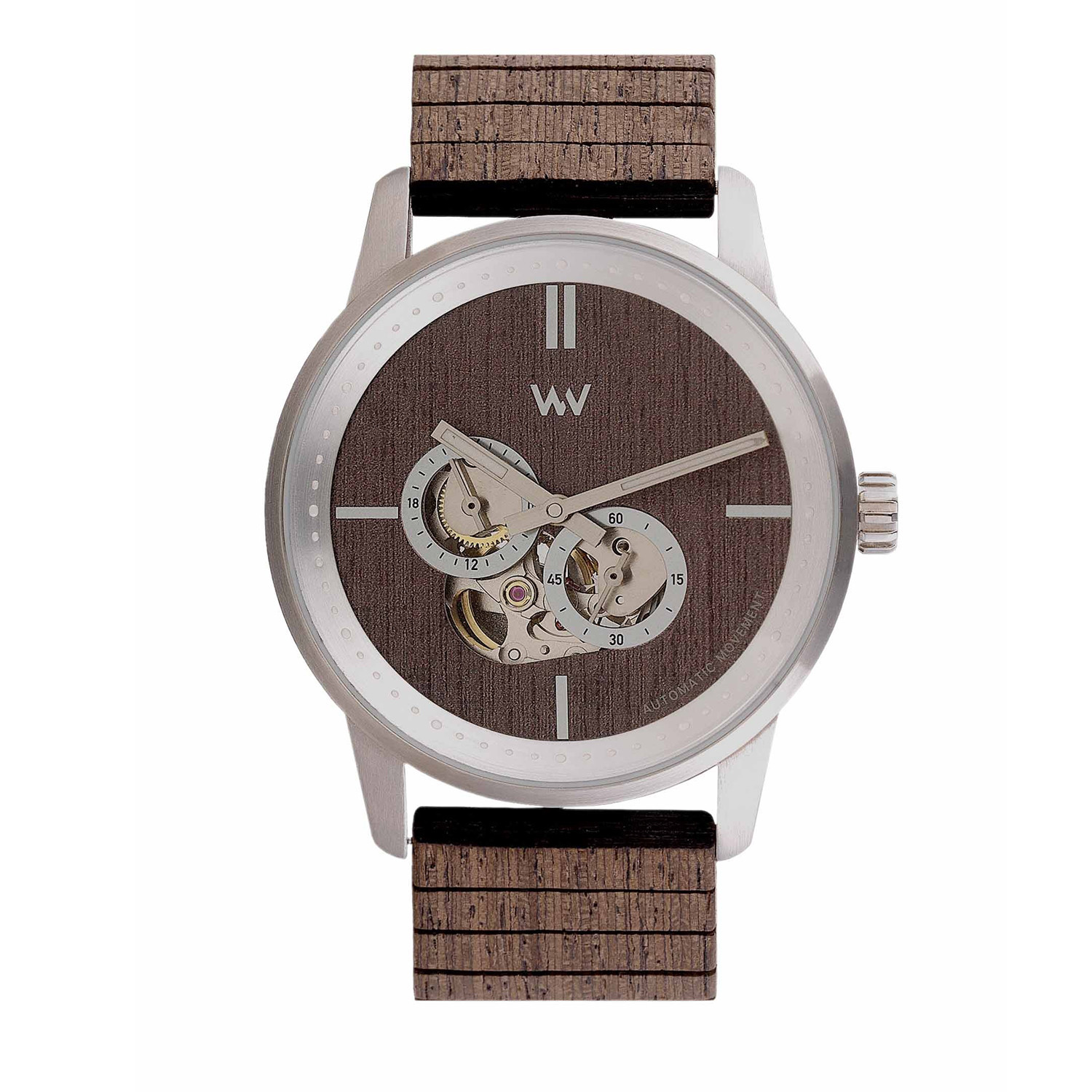 Montre bois Wewood Foremast silver choco