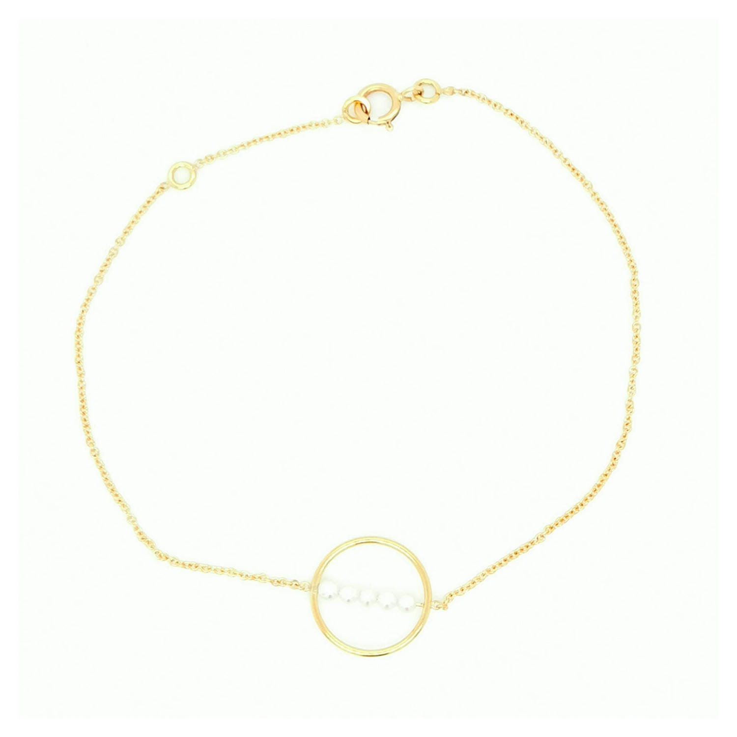 Bracelet Brillaxis cercle ligne perles or 750/1000