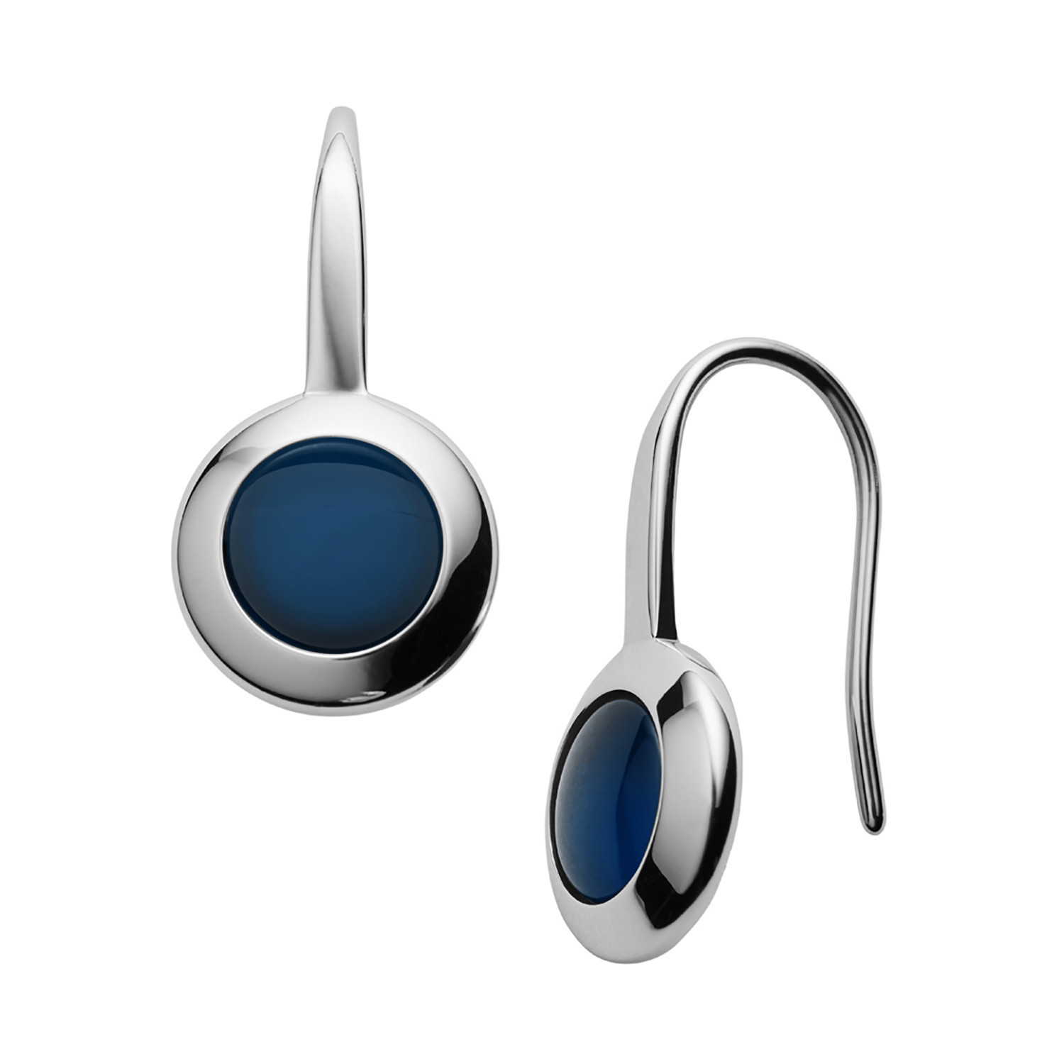 Boucles d'oreilles Skagen Sea Glass rondes bleues