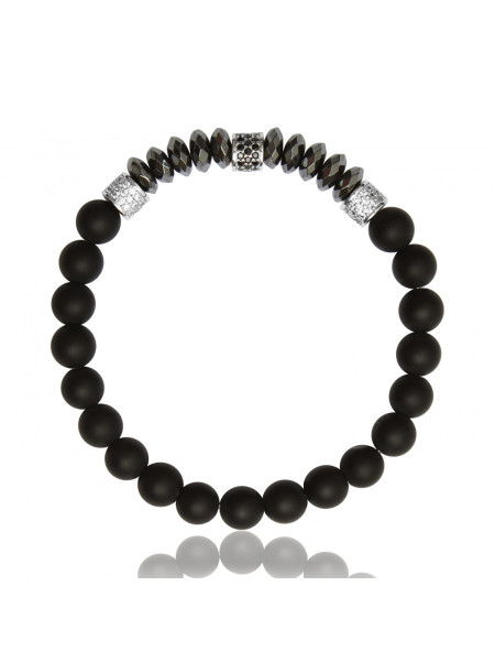 Bracelet Lauren Steven Exclusive perles noires