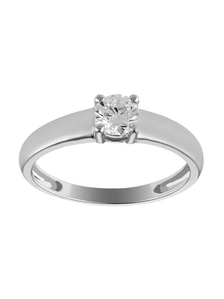 Solitaire Brillaxis or blanc  9 carats oxydes