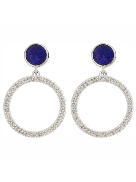 Boucles d'oreilles Saunier cercle lapis lazuli