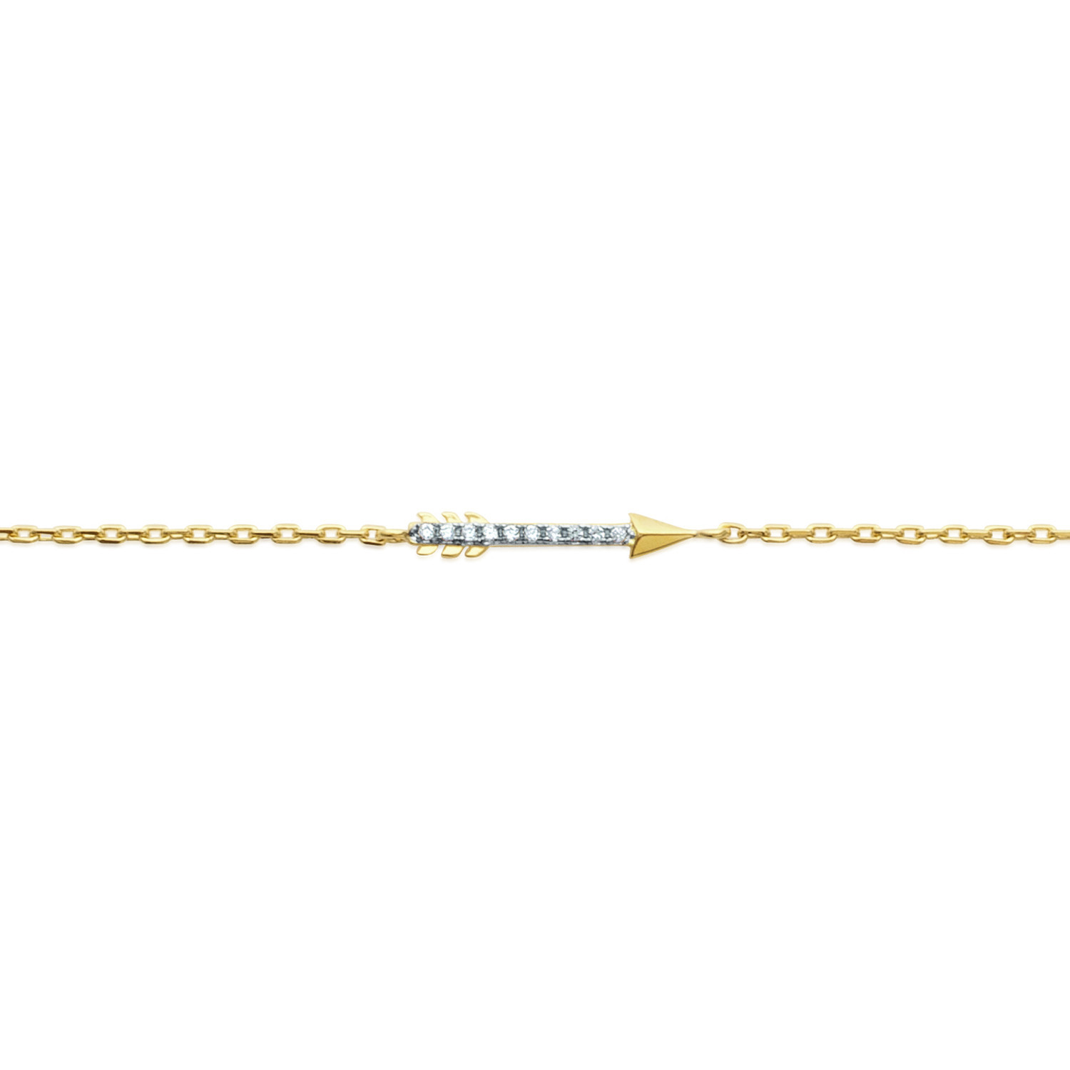 Bracelet Brillaxis flèche empierrée plaqué or