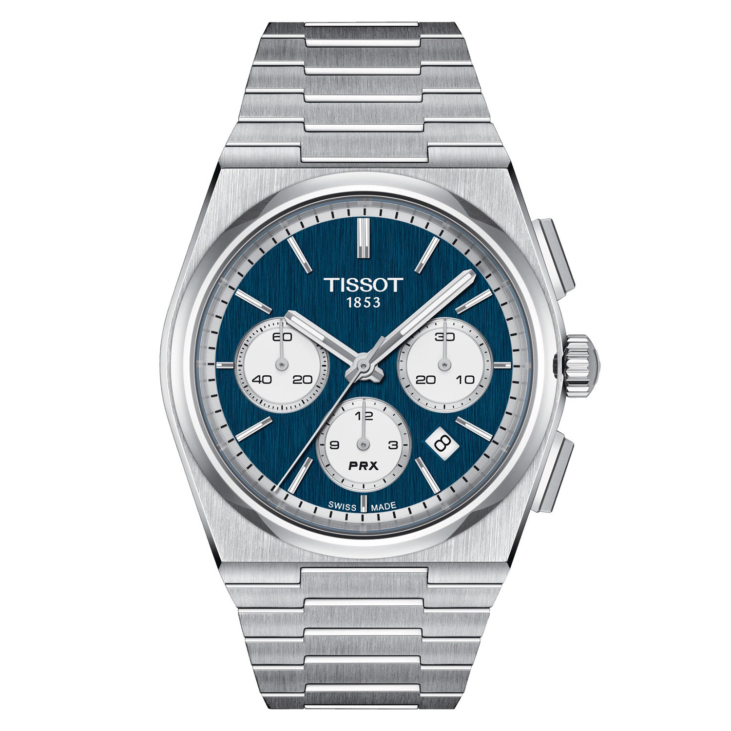 Montre Tissot PRX automatique chrono cadran bleu