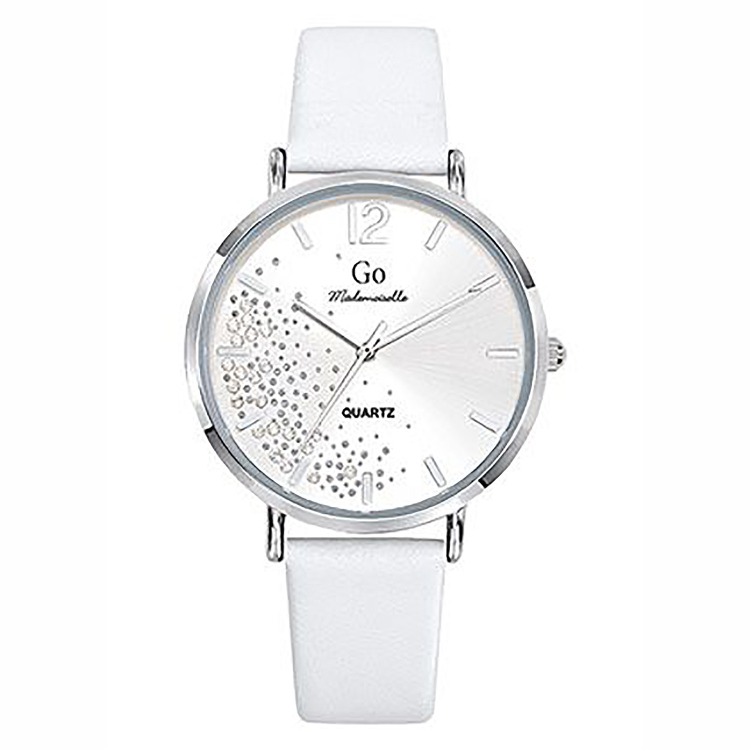 Montre femme Go Girl Only cuir blanc strass