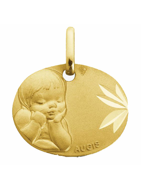 Médaille Augis ange en or jaune 18 carats