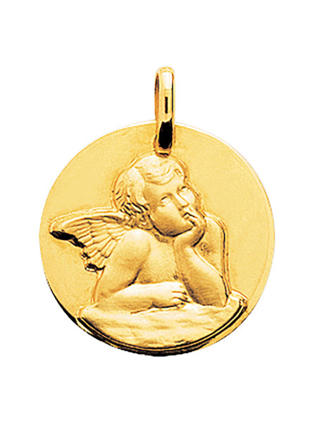 Medaille Brillaxis ange Raphaël or jaune 18 carats