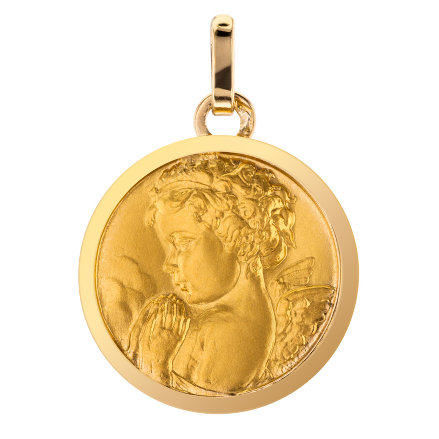 Médaille ange ailé profil gauche or 18 carats