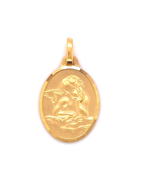 Médaille ovale Brillaxis ange or jaune
