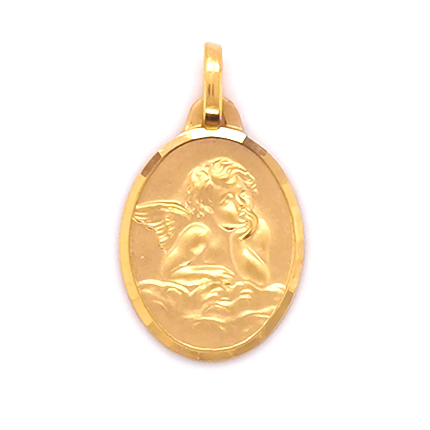Médaille ovale Brillaxis ange or jaune