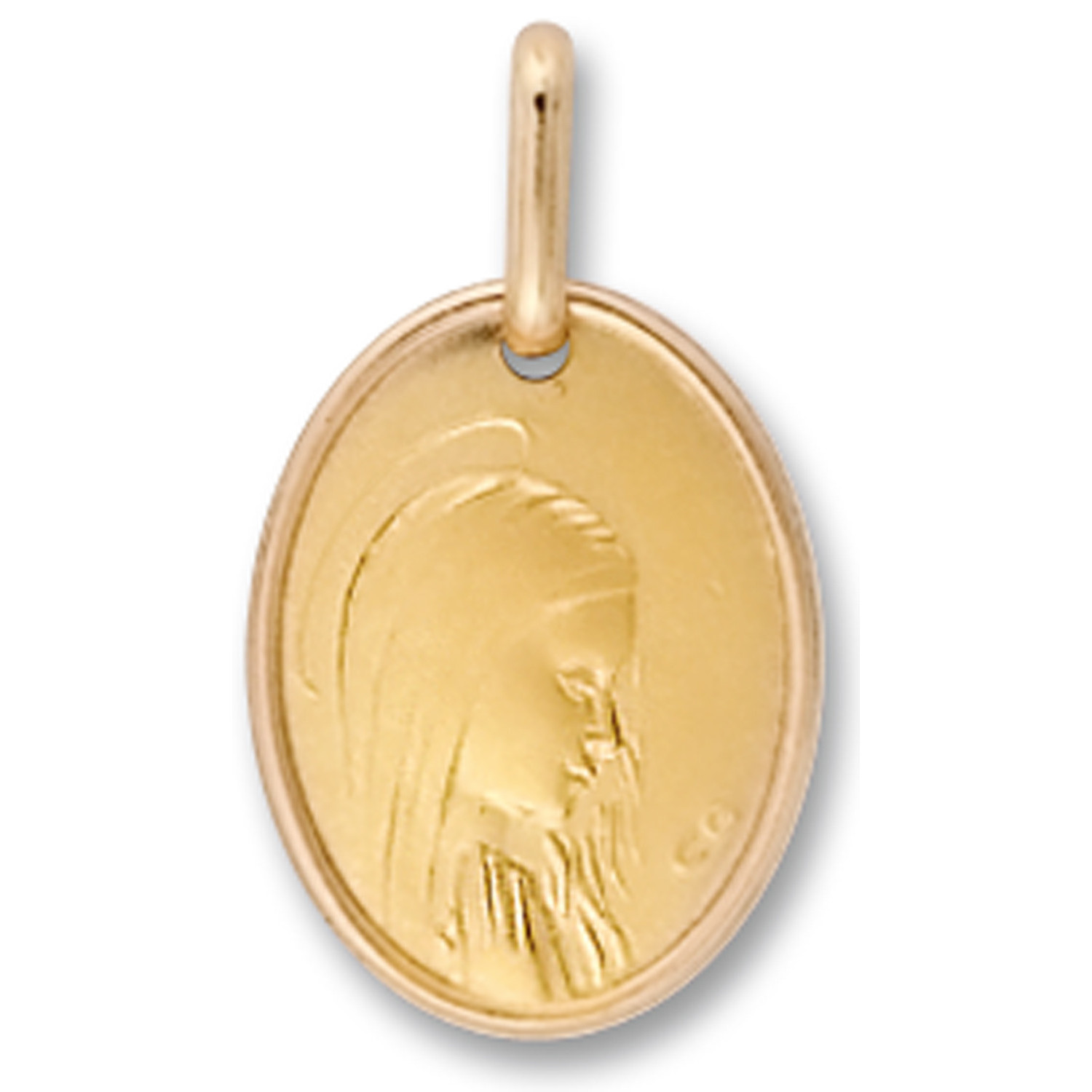 Médaille vierge en or blanc 18 carats