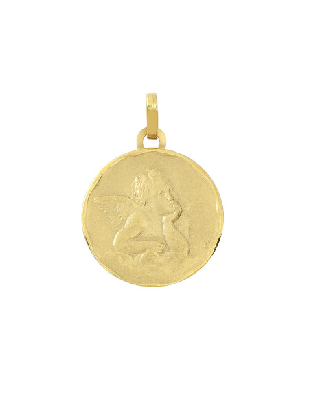 Médaille Brillaxis ronde ange or 18 carats