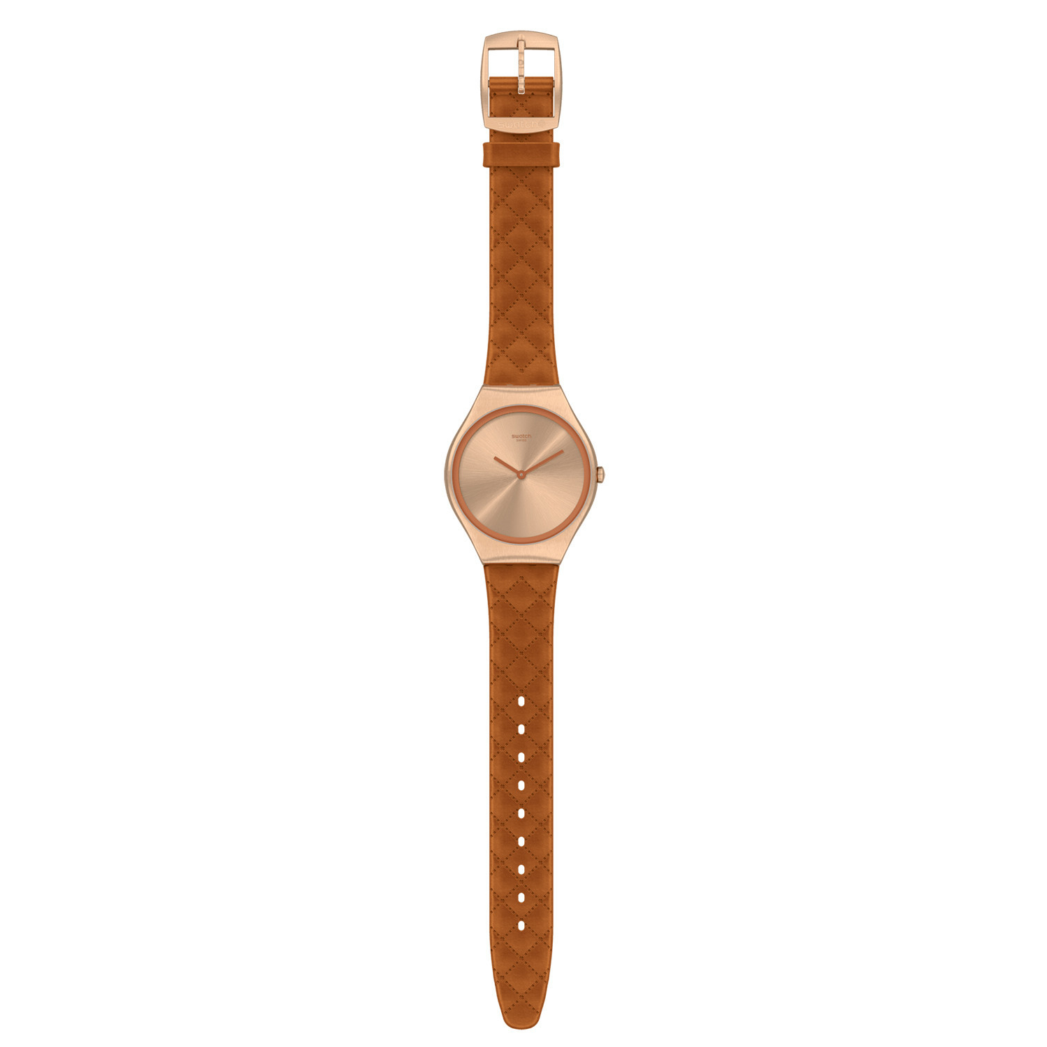Montre femme Swatch Brown Quilted
collection Skin Irony