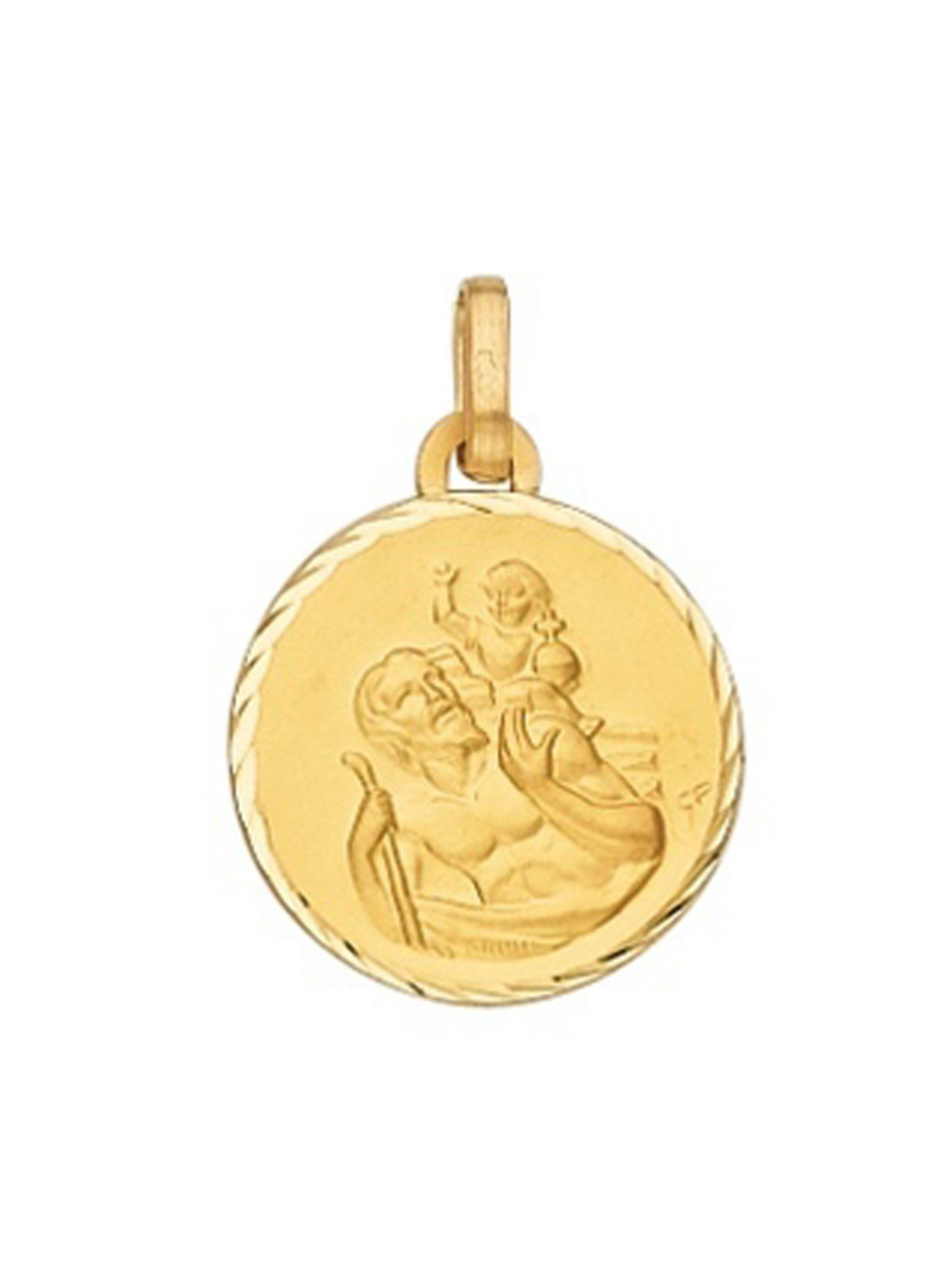 Pendentif médaille Saint Christophe or 9 carats