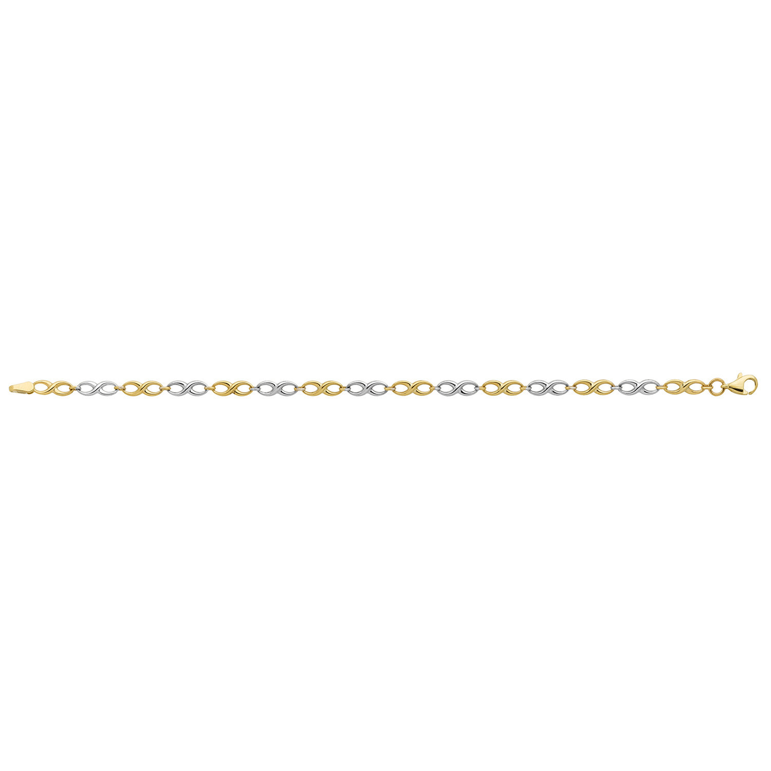 Bracelet Brillaxis maille motif infini or bicolore