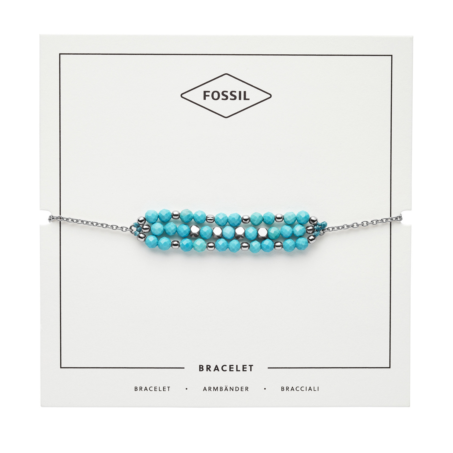 Bracelet Fossil en hématite et perles turquoises