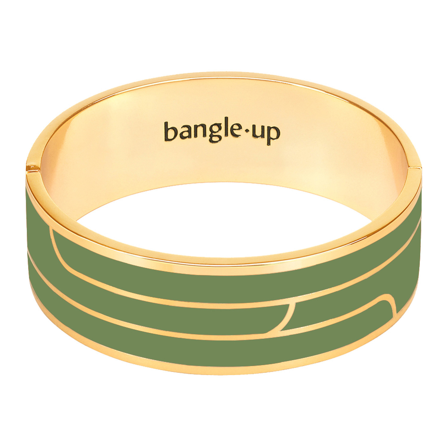 Bracelet jonc fermoir Bangle Up émail vert kaki
collection Gaya taille 2