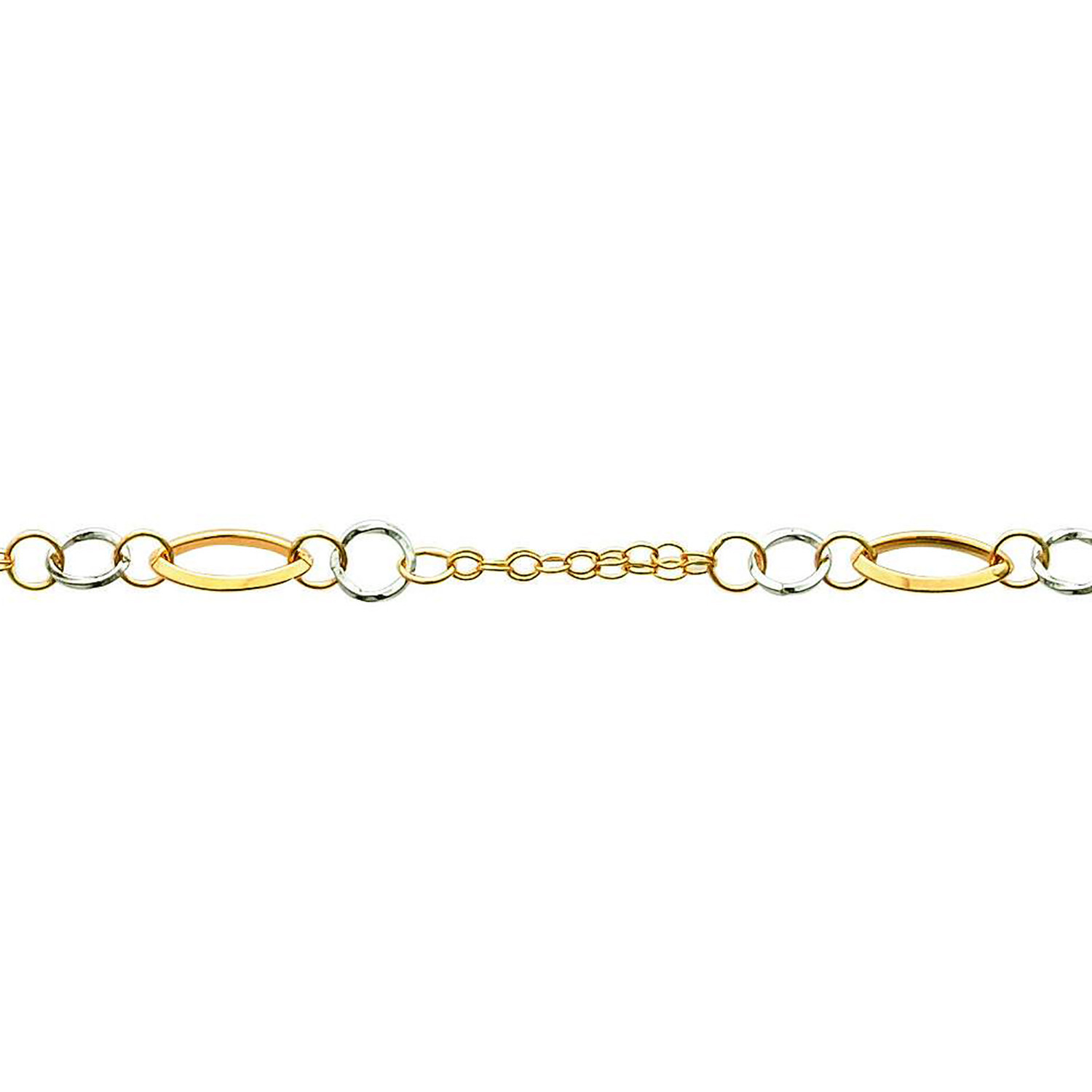 Bracelet Brillaxis bicolore motifs ovales ronds 18K