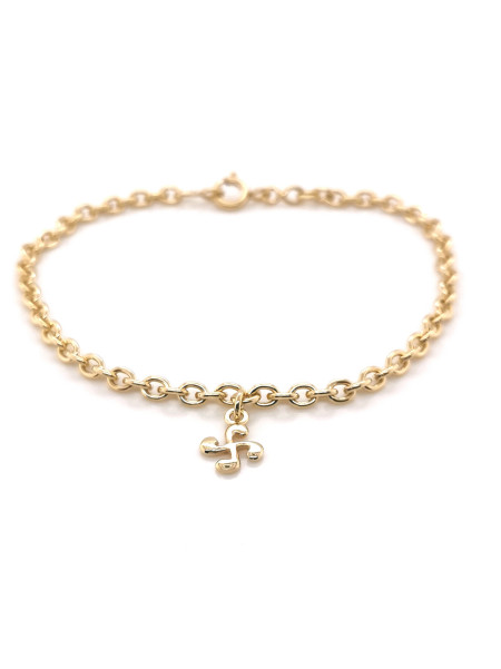 Bracelet plaqué or pampille croix basque