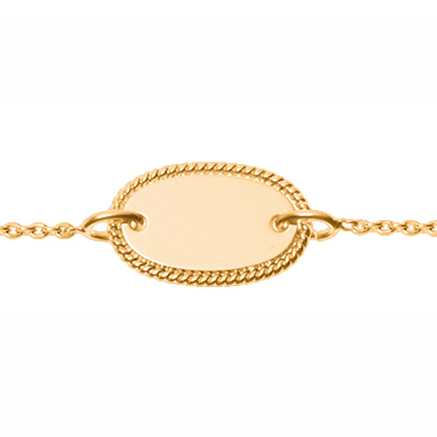 Bracelet Saunier identité plaque ovale