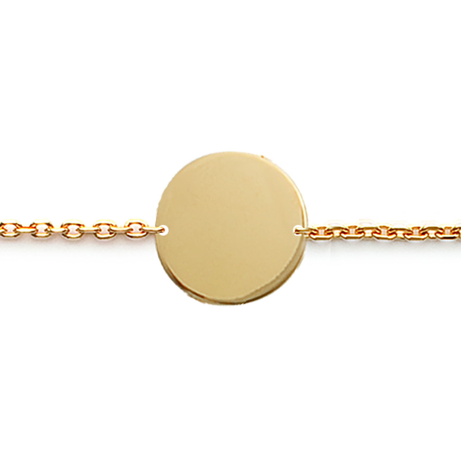 Bracelet Brillaxis plaque ronde dorée