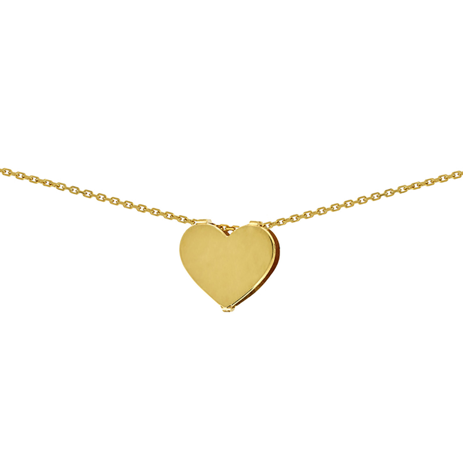Collier Brillaxis coeur coulissant 9 carats