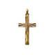Pendentif Brillaxis croix striée plaqué or