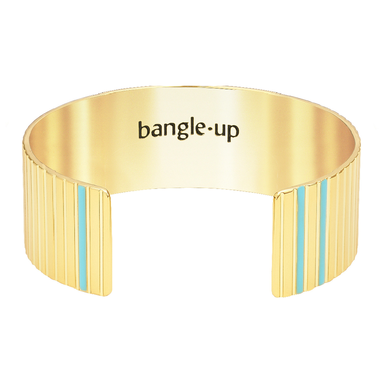 Bracelet jonc ouvert Bangle Up émail turquoise
collection Dimore 2 cm