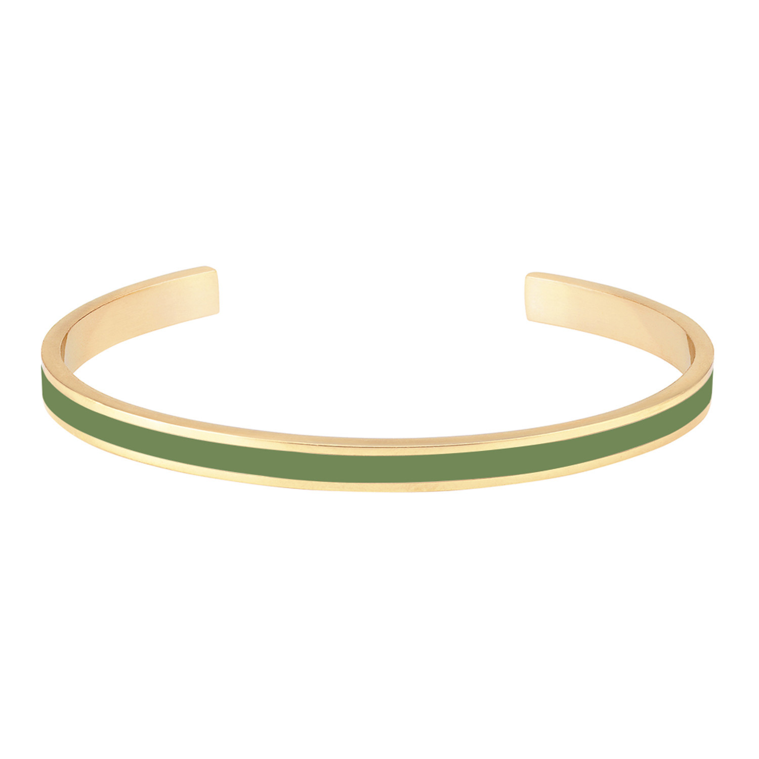 Bracelet jonc ouvert Bangle upémail vert kaki
collection Bangle 0. 44 cm