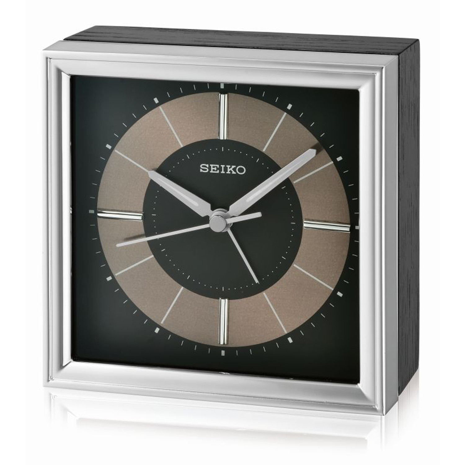 Réveil Seiko Clocks premium gris argent noir