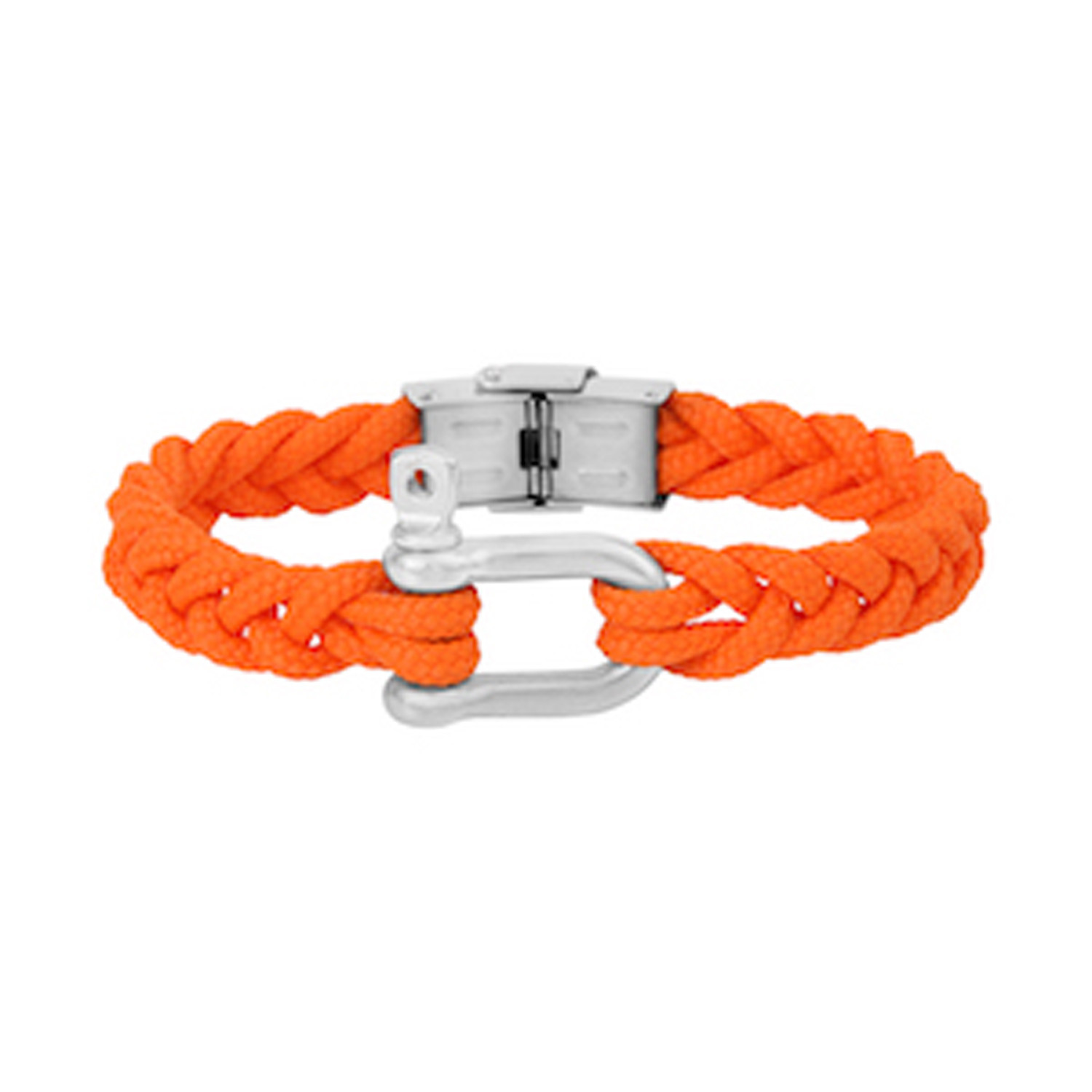 Bracelet Elden manille acier et cordon tressé marin
orange