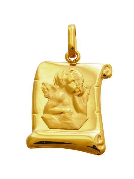 Médaille Brillaxis ange sur parchemin
en or jaune 9 carats