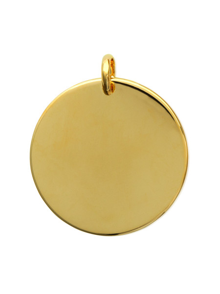 Pendentif Brillaxis médaille ronde plaqué or 27 mm