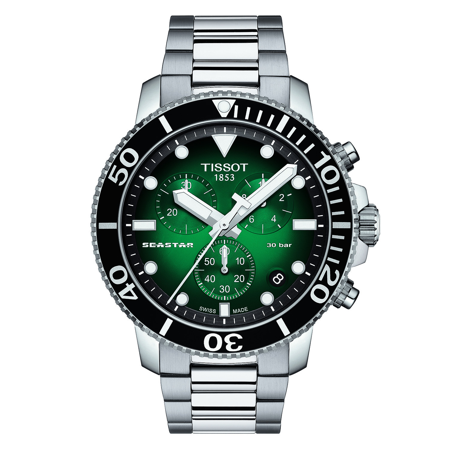Montre Tissot Seastar 1000 chrono acier cadran vert