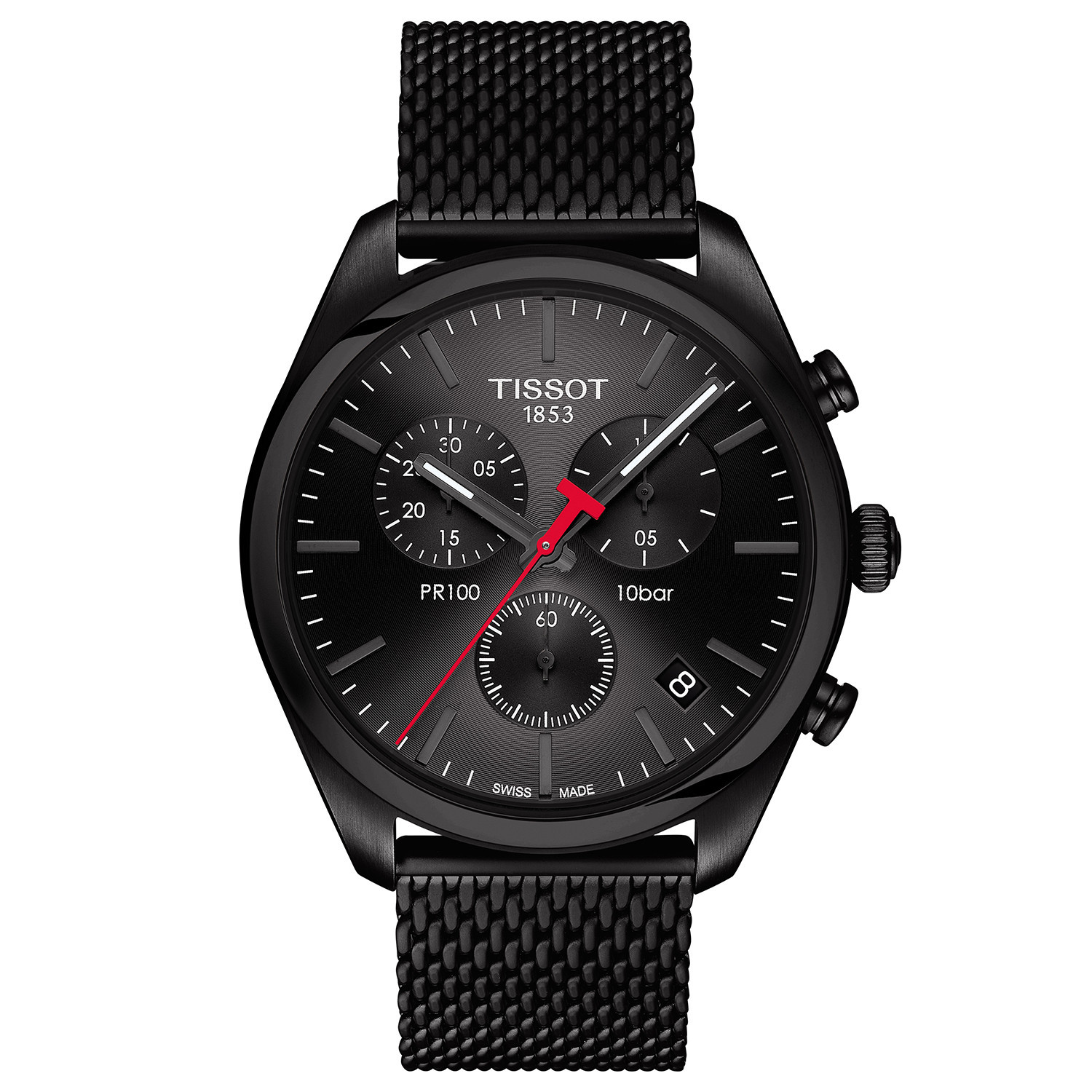 Montre Tissot PR100 Classic chrono noire acier