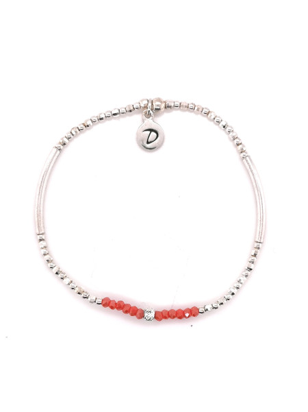 Bracelet Doriane, Tubes et perles Argent