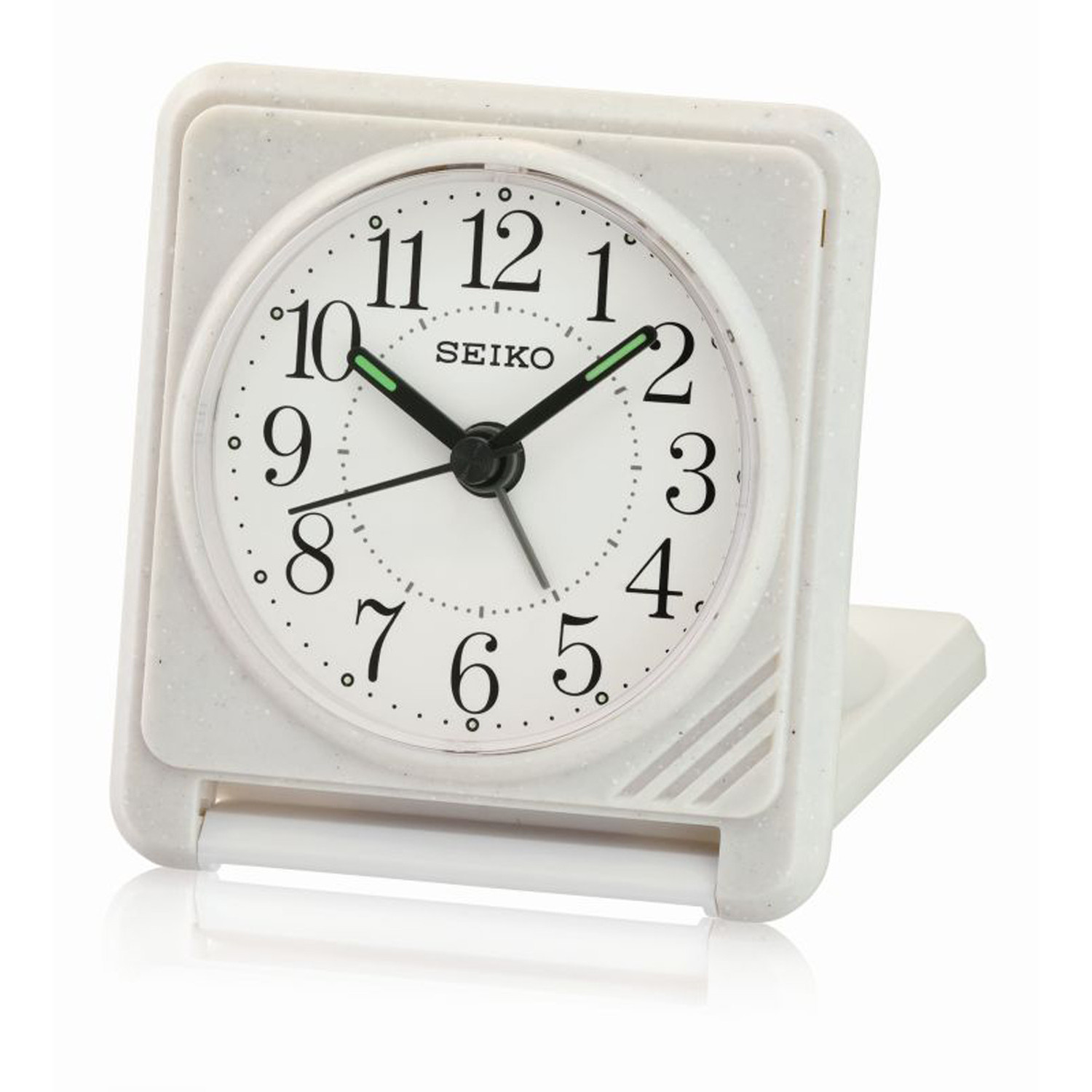 Réveil de voyage carré Seiko Clocks blanc
