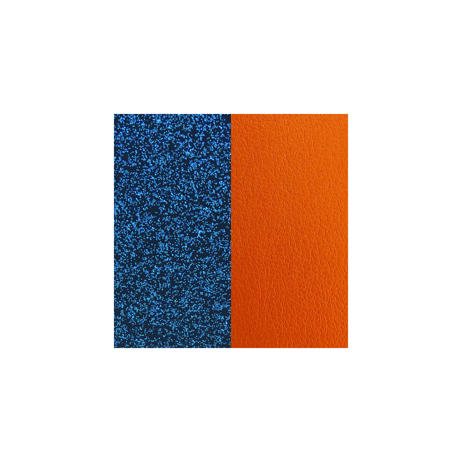 Cuir collier rond Les Georgettes 45mm Bleu/Abricot