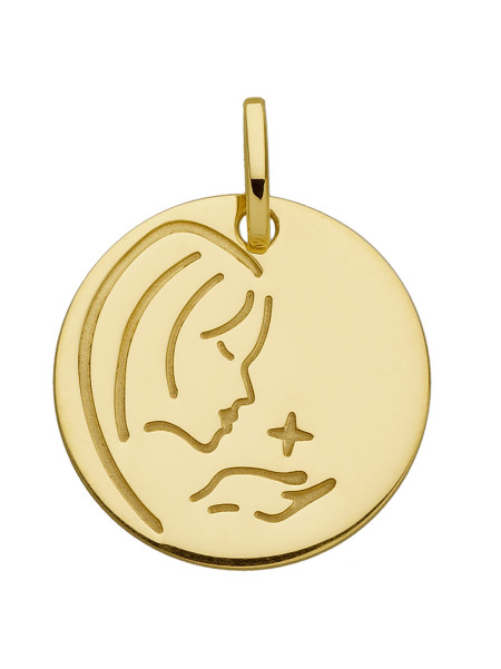 Médaille Brillaxis moderne Vierge dessinée
or 18 carats