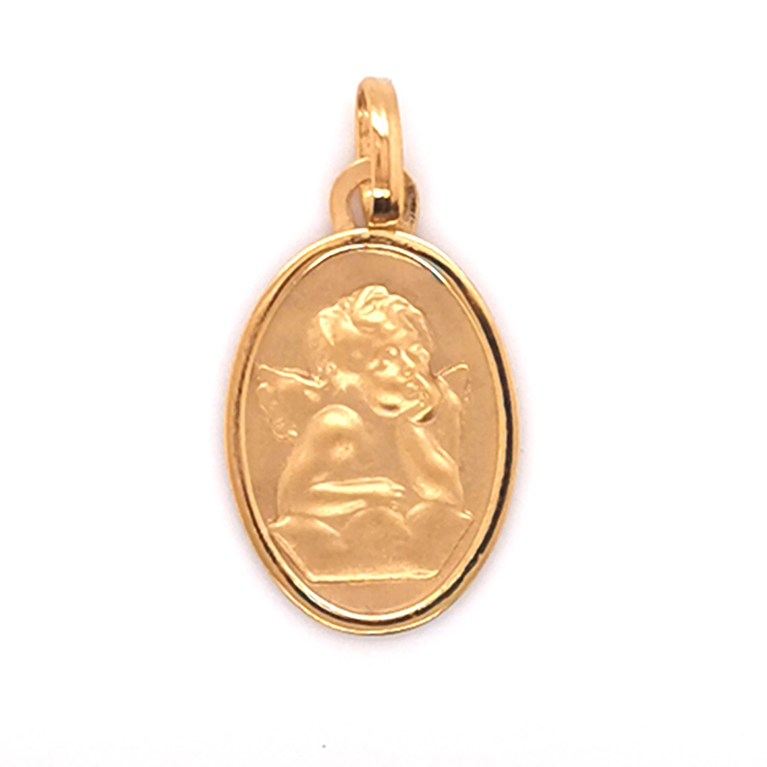 Médaille ovale Brillaxis ange or jaune 18 carats