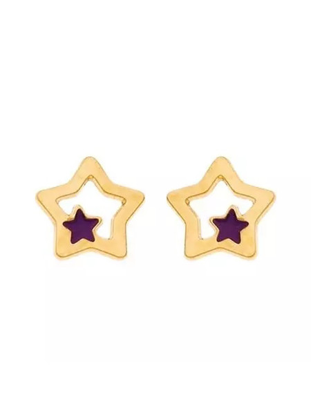 Boucles d'oreilles Brillaxis étoile laque violette