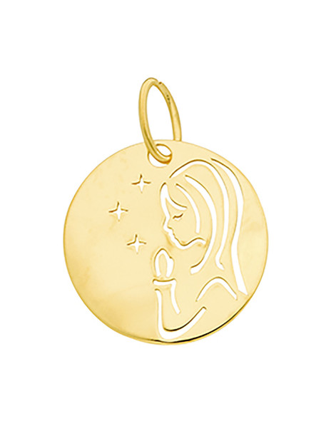 Médaille Brillaxis Vierge découpée étoiles 9 carats
16mm