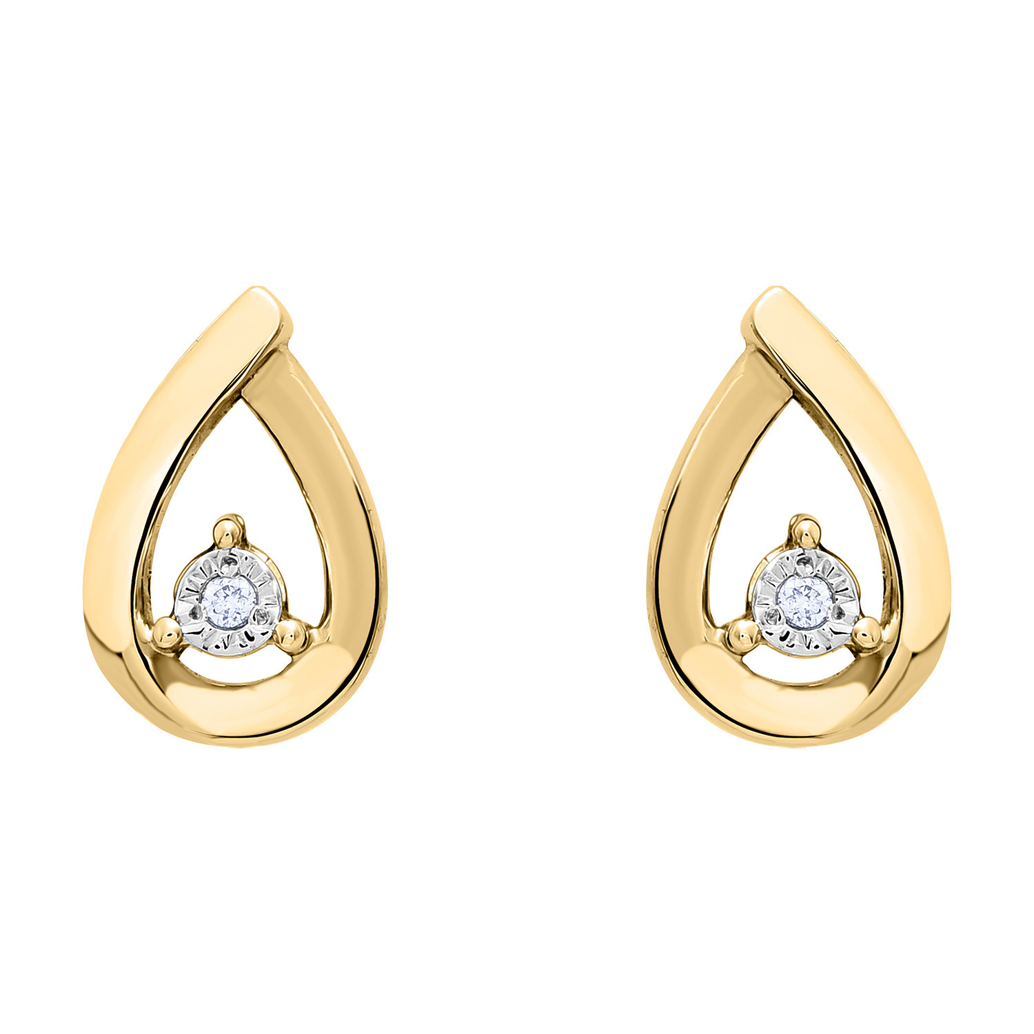 Boucles d'oreilles Brillaxis diamant en or 9 carats
