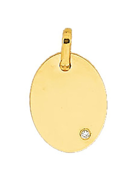 Plaque Brillaxis ovale or jaune 18 carats diamant