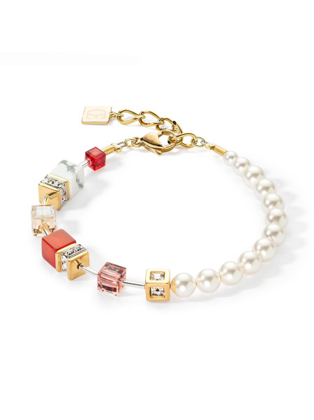 Bracelet Coeur de Lion asymétrique cube et perles