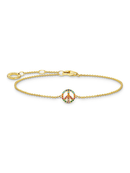 Bracelet Thomas Sabo doré symbole Peace multicolore