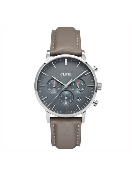 Coffret de montre Cluse Aravis Chrono cuir/acier