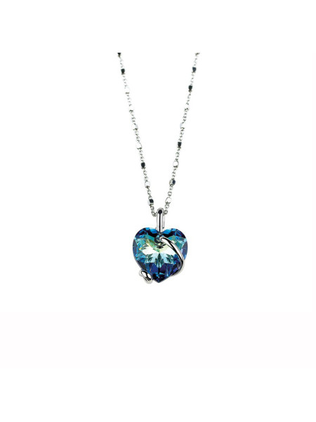Collier Andrea Marazzini coeur cristal bleu petit