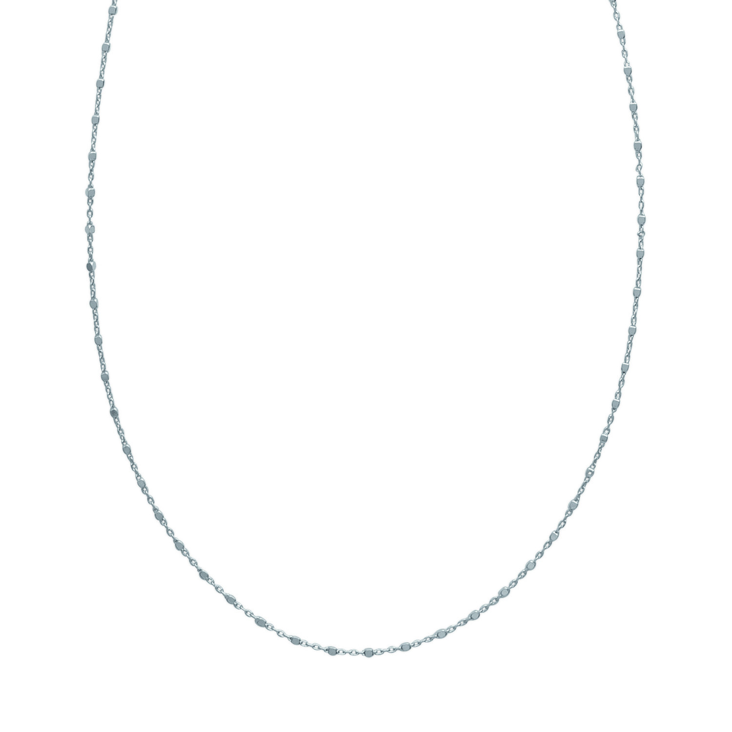Chaîne Brillaxis maille fantaisie perles plates
argent 45cm