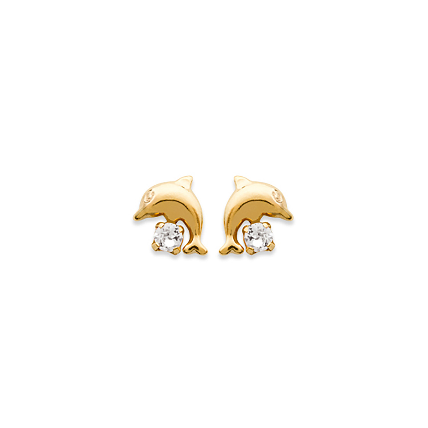 Boucles d'oreilles Brillaxis dauphin
plaqué or et oxyde de zirconium